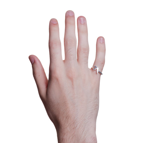 Silver-plated Aphex Twin Ring – worn on hand | Above Average