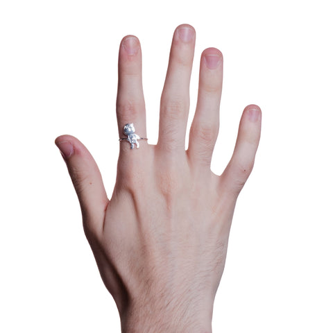 Silver-plated Graduation Ring – worn on hand | Above Average