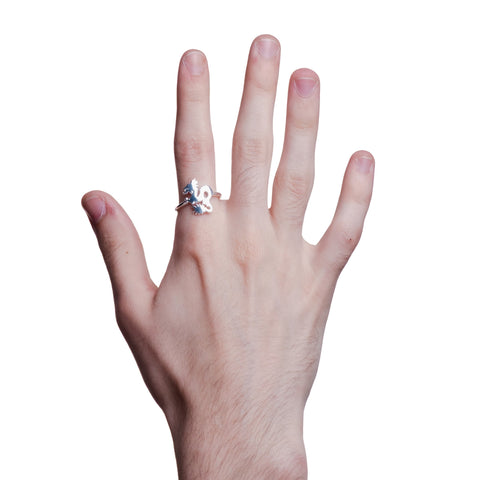 Silver-plated Zushi Ring – worn on hand | Above Average