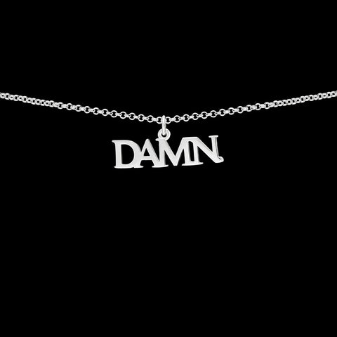 Silver-plated DAMN Necklace – still photo | Above Average